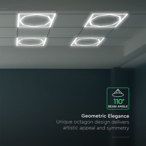 Σετ 6 Τεμαχίων Πάνελ LED 72W Οκτάγωνο Περίγραμμα 60x60cm 6500K V-TAC 24217