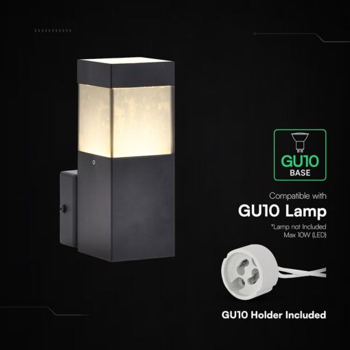 Φωτιστικό Τοίχου LED GU10 Μαύρο IP44 V-TAC 24314