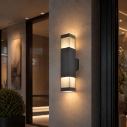 Διπλό Φωτιστικό Τοίχου LED 2xGU10 Μαύρο IP44 V-TAC 24315