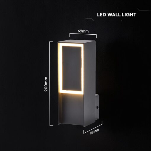 Φωτιστικό Τοίχου LED 5W Μαύρο IP54 3000K V-TAC 24317
