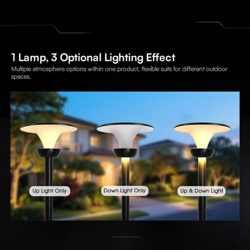 Ηλιακό Φωτιστικό για Κολωνάκι Κήπου Lotus V-TAC 20W 2400lm 3IN1 IP65 24473