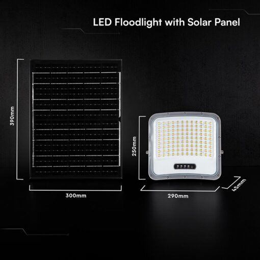 Ηλιακός Προβολέας LED 20W 2000lm 3IN1 IP65 με Πάνελ V-TAC 24483