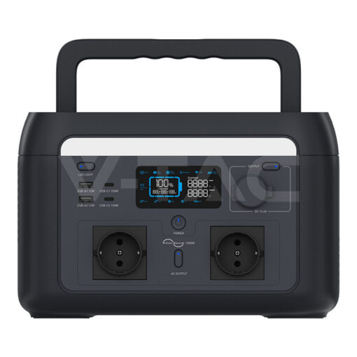 1000W Φορητός Power Station με Wi-Fi App 614.4Wh LiFeP04 Μπαταρία V-TAC 12706