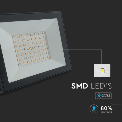 Προβολέας LED 50W 4500lm 3000K IP65 Μαύρος Αλουμινίου V-TAC 23995
