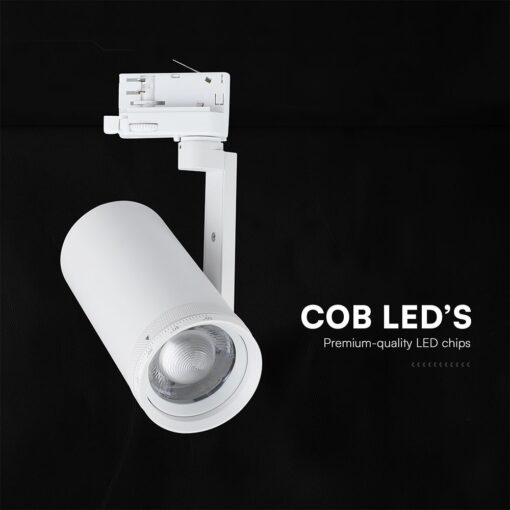 Σποτ Ράγας LED COB 30W Zoomable 20°-50° 3IN1 2480lm Λευκό V-TAC 24499