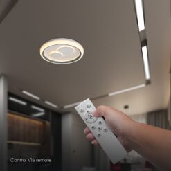 LED Διακοσμητικό Φωτιστικό Oροφής 60W 3IN1 Dimmable με RF Τηλεχειριστήριο Λευκό+Γκρι V-TAC 24517