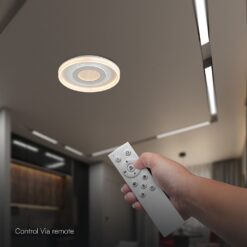 LED Διακοσμητικό Φωτιστικό Oροφής 80W 3IN1 Dimmable με RF Remote Control White V-TAC 24520
