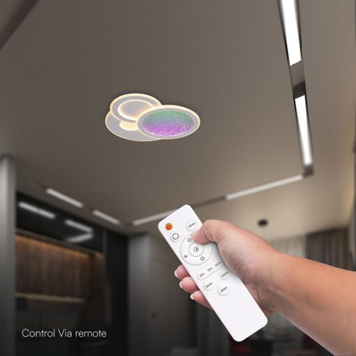 LED Διακοσμητικό Φωτιστικό Oροφής 80W CCT Dimmable με IR Τηλεχειριστήριο Λευκό V-TAC 24521