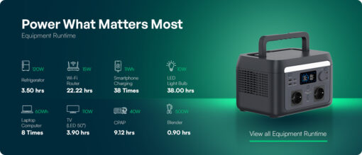 Φορητός Power Station 600W / 512Wh LiFePO4 Wi-Fi V-TAC 12705