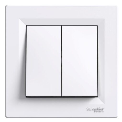 EPH0300121 Schneider Electric Asfora Διακόπτης Διπλός Κομμυτατέρ Λευκός EPH0300121
